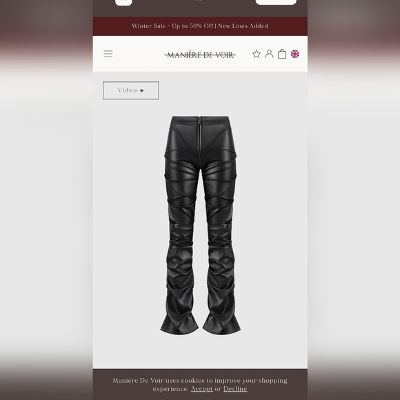 Maniere De Voir Pants - Maniere de Voir Vegan Leather Pants
